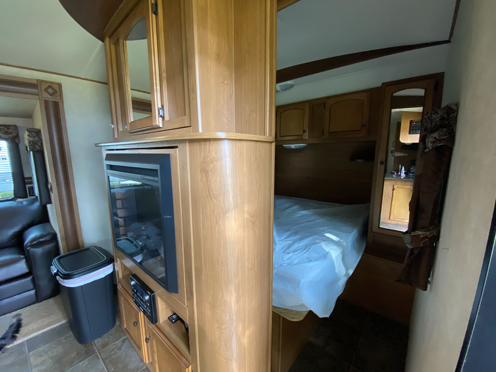 Bedroom in the Zinger RV Camper Rental Unit